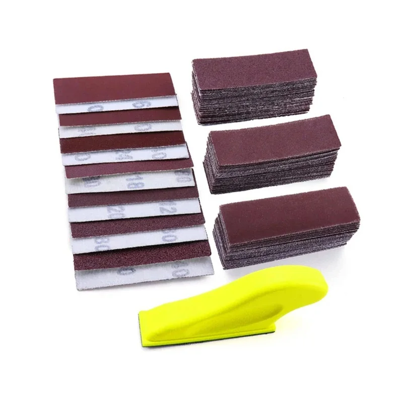 

10-71pcs DIY Hand Sandpaper Mini Sander Kit Loop Sander Paper Assorted Grit Wet Dry Hook Loop Sandpaper For Wood Projects