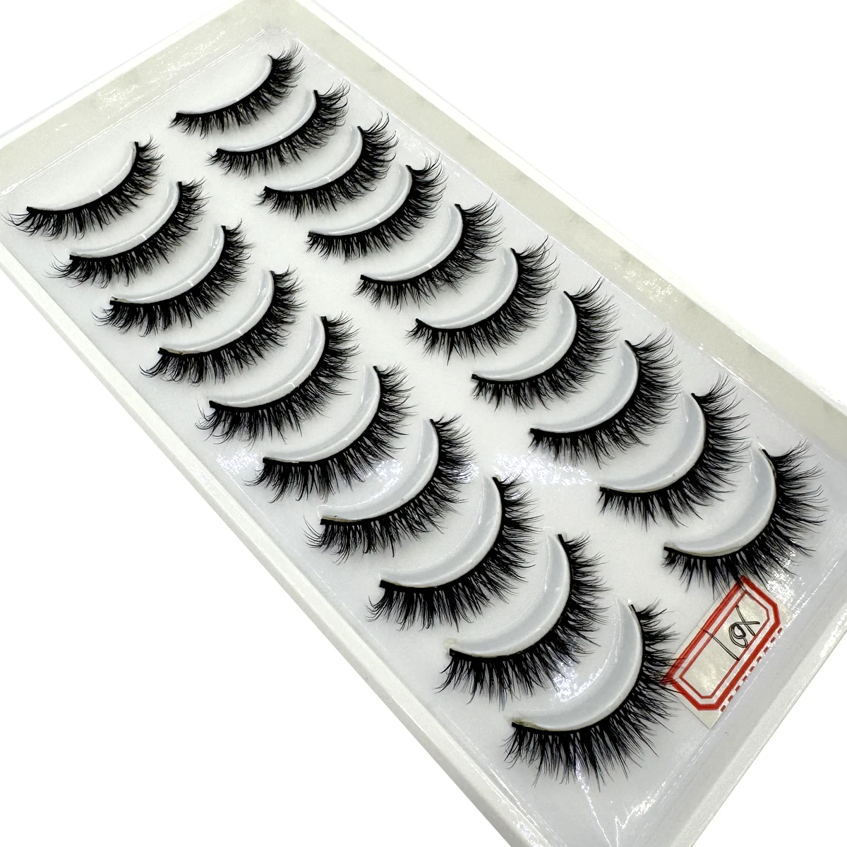 10 คู่ 3D Mink Lashes ธรรมชาติดู Fluffy Cat Eye Wispy Eyelashes Manga Lashes Winged End Eye ยาวปลอมขนตาแต่งหน้า