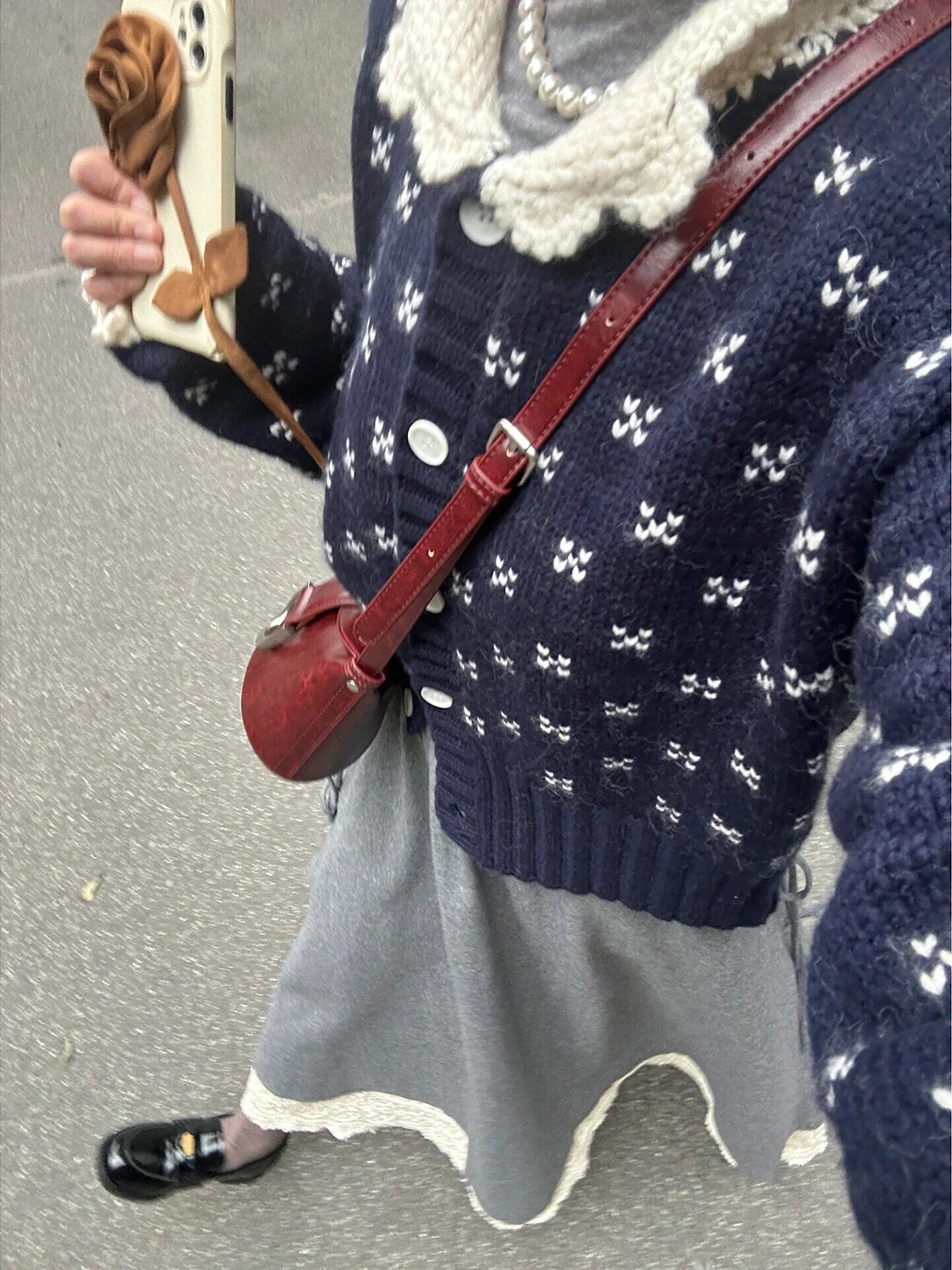 Retro Doll Collar Floral Knitted Open Cardigan Women's Loose ort Sle Inner Wear Sweater Top for Autumn Winter New Arrival