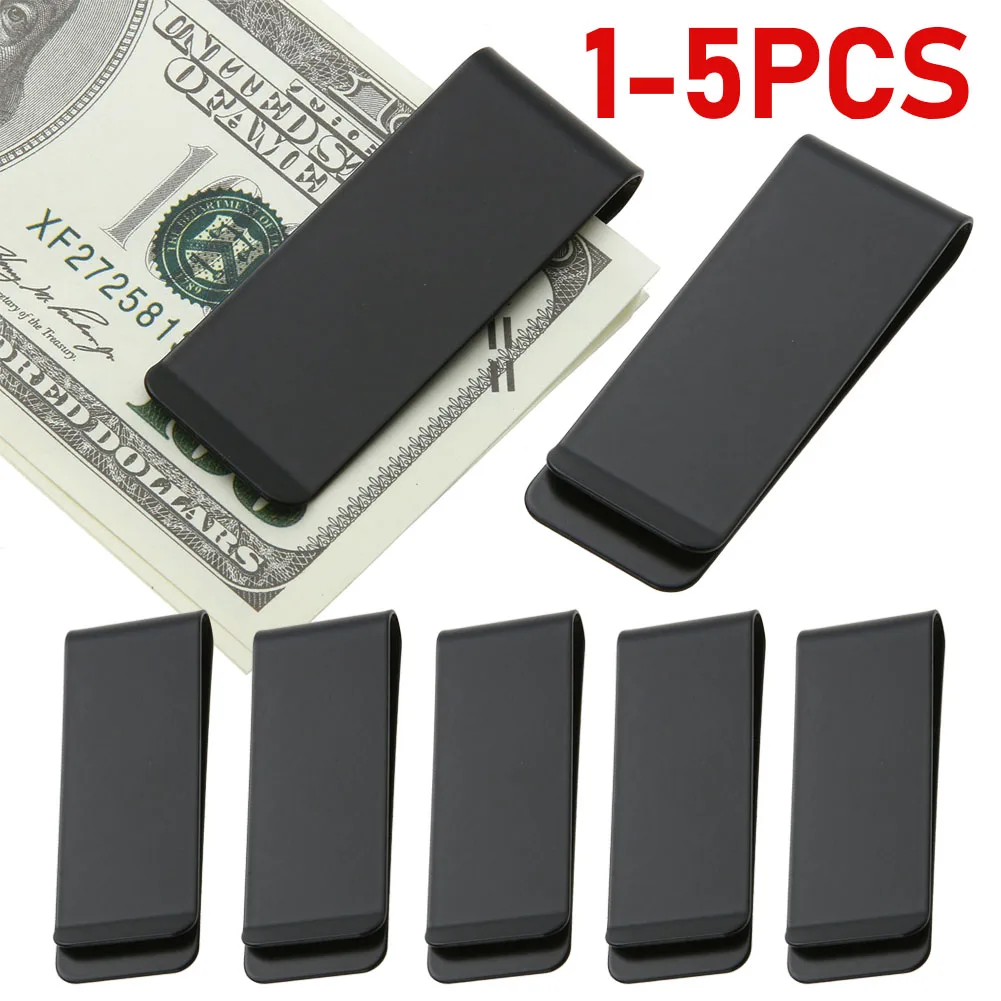 1-5pcs Stainless Steel Metal Money Clip Creative Banknote Clip Belt Clip Personality Bookmark Clips Wallet Ticket Folder