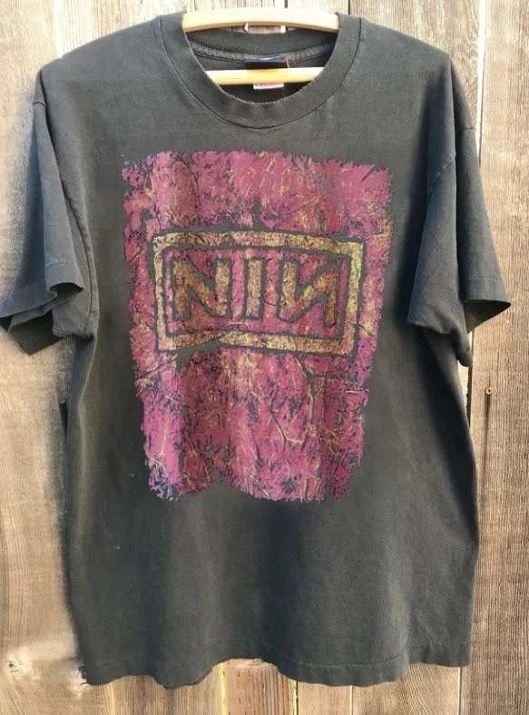 

Plus Size Summer Women's Vintage NINE INCH NAILS T-Shirt Unisex Cotton Breathable Stylish Versatile Street Style Oversized