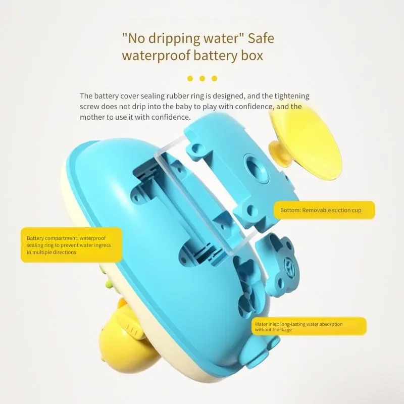 رذاذ الماء الكهربائي قارب بطة ألعاب حمام الطفل-لعبة دش الحمام الجديدة وحوض الاستحمام الحواس التفاعلية هدايا لعبة الأطفال #3