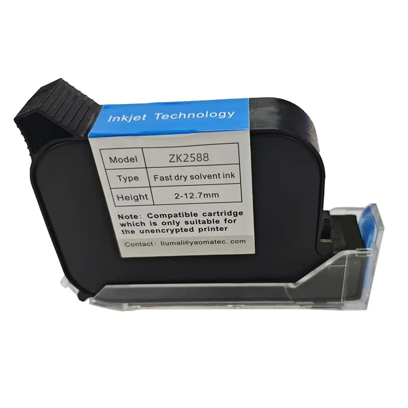 

ZK2588 12,7 мм ручной термоструйный принтер быстросохнущий экосольвентный картридж для незашифрованного ручного принтера