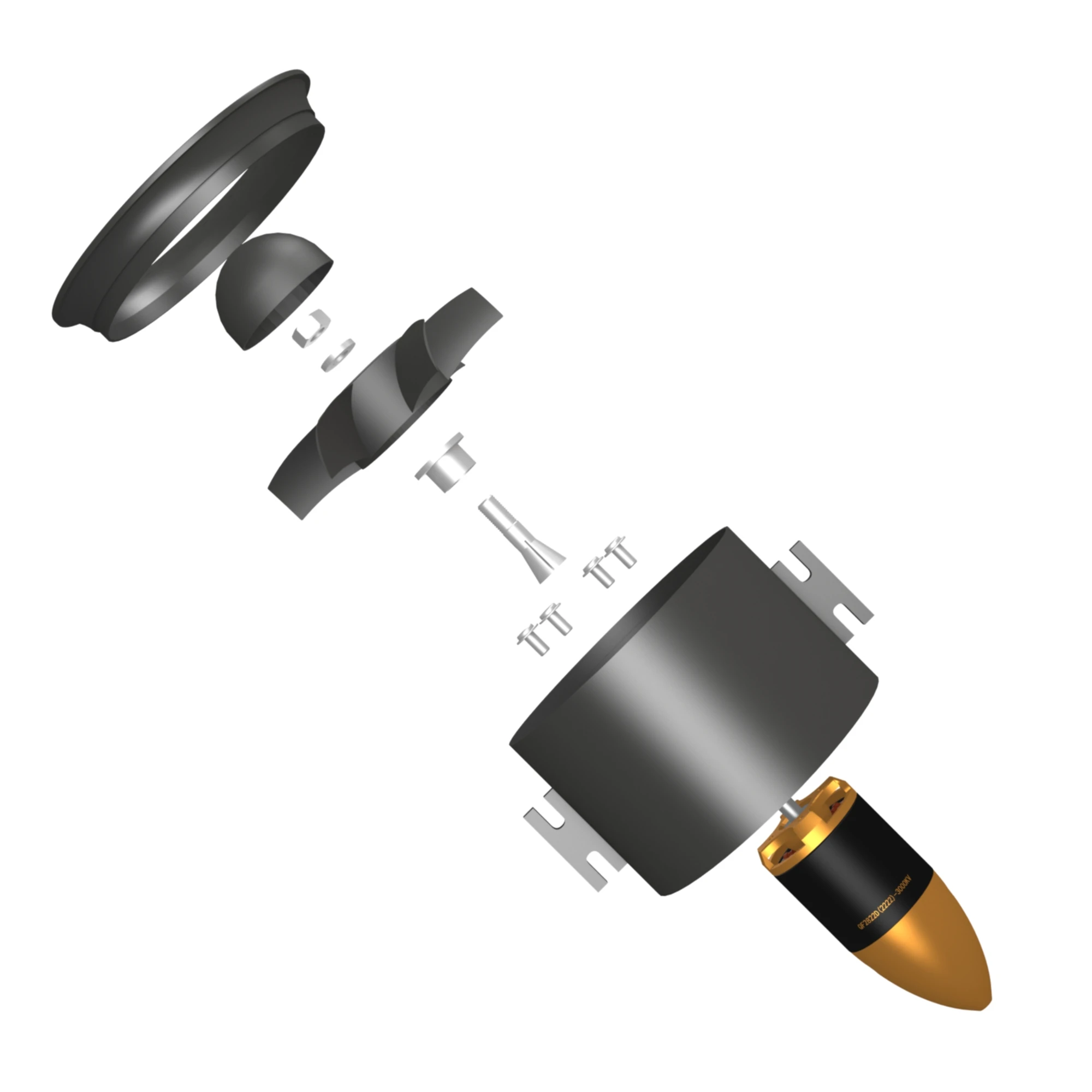 QX-MOTOR QF2822 3000KV 70mm EDF 6 Blades with Brushless Motor for RC Multirotor Helicopter Aircraft parts view 5