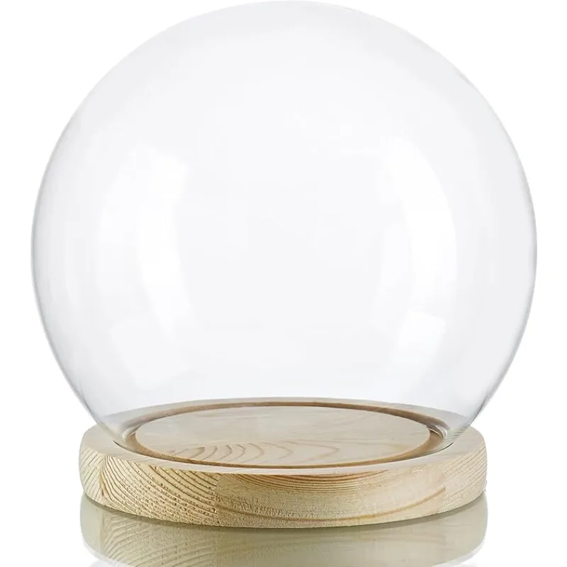 1pack 6inch&other Sizes Decorative Glass Display Bell Jar Round Glass Cloche Display Dome  for Plants Keepsakes Collectibles