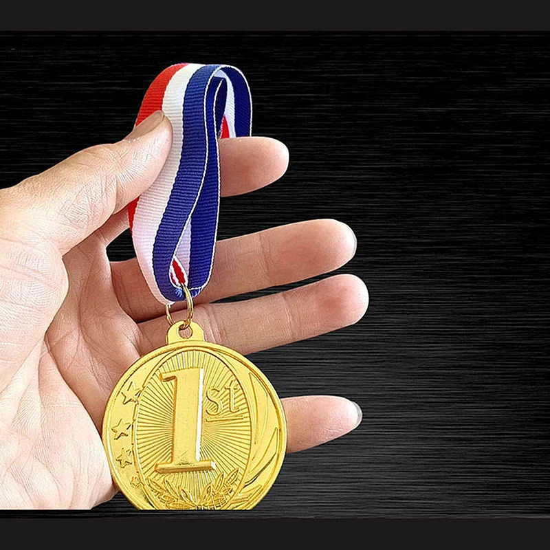 

5cm Metal Medal Awards for Competitions, Gold Silver Bronze Winner Medals with Ribbon