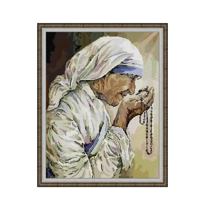 Mother Teresa cross stitch kit bird winter snow 18ct 14ct 11ct count printed embroidery DIY handmade needlework craft  free ship