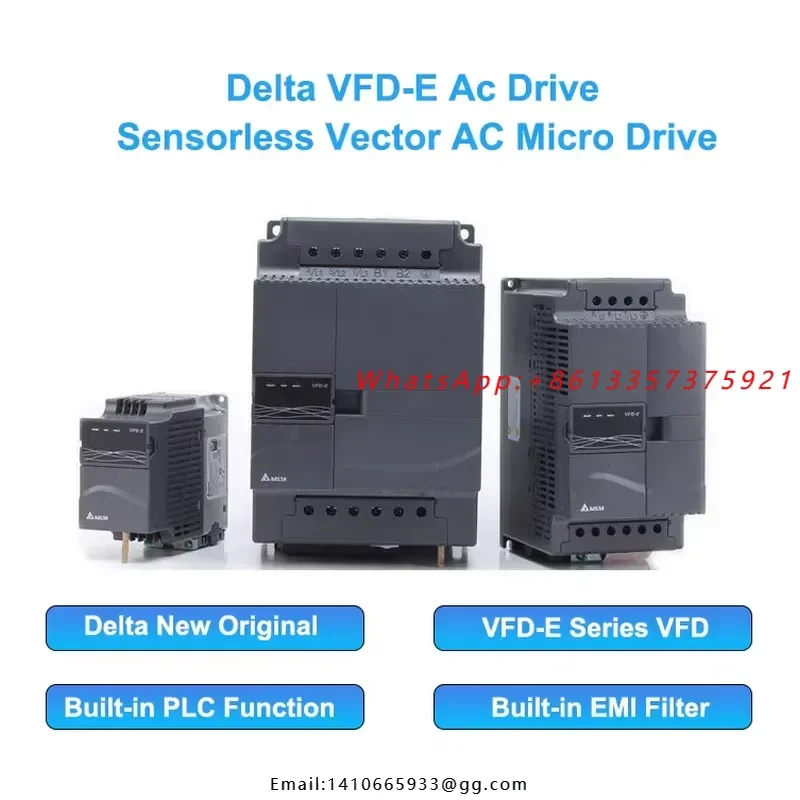 AC Drive VFD110E43A 11KW 400V Three Phase Frequency Converter Sensorless Vector Control IP20 Compressor Motor 1 Year