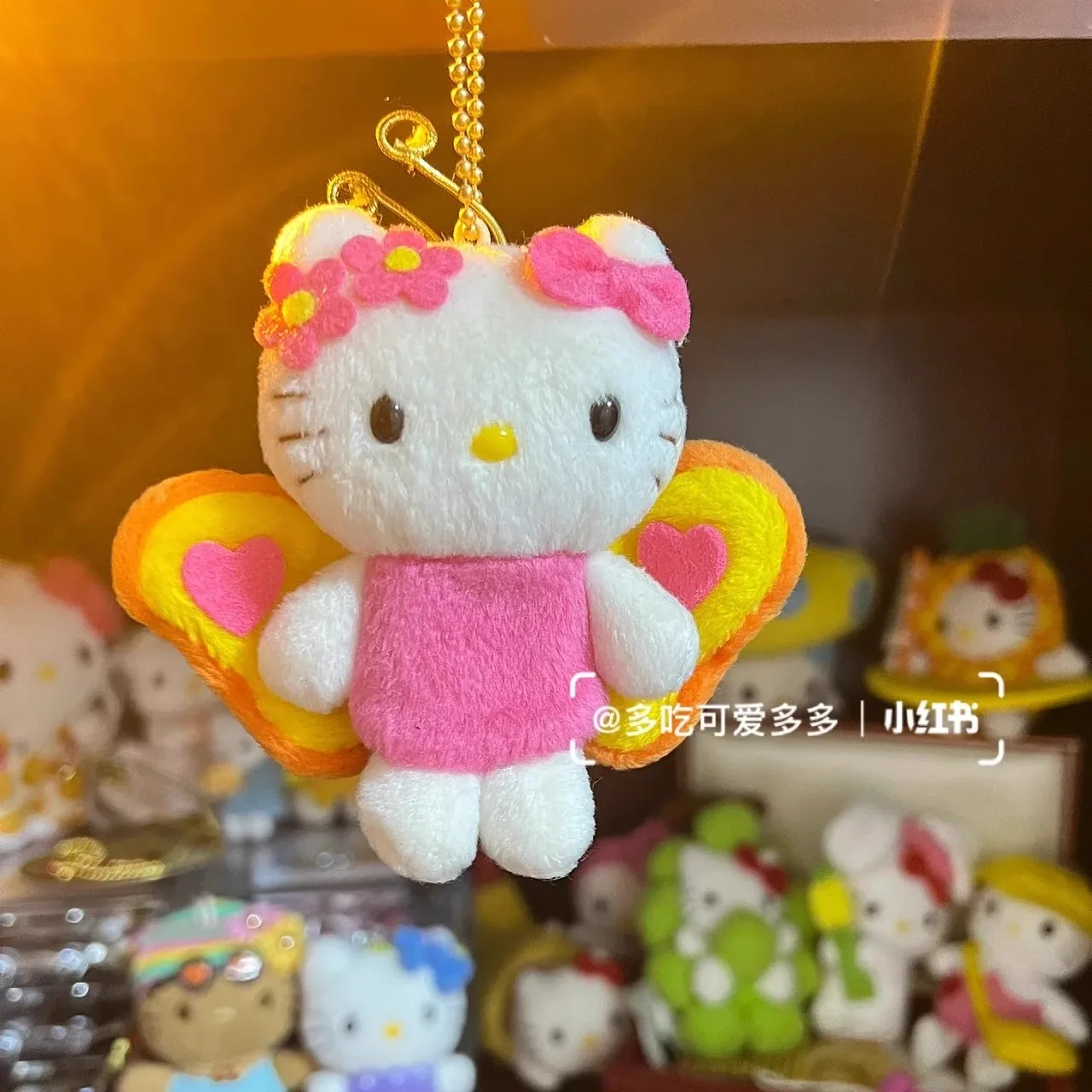 Hello Kitty Flower Fairy Butterfly Plush Toy Pendant Key Backpack Charm Kt Plush Doll Doll Accessories