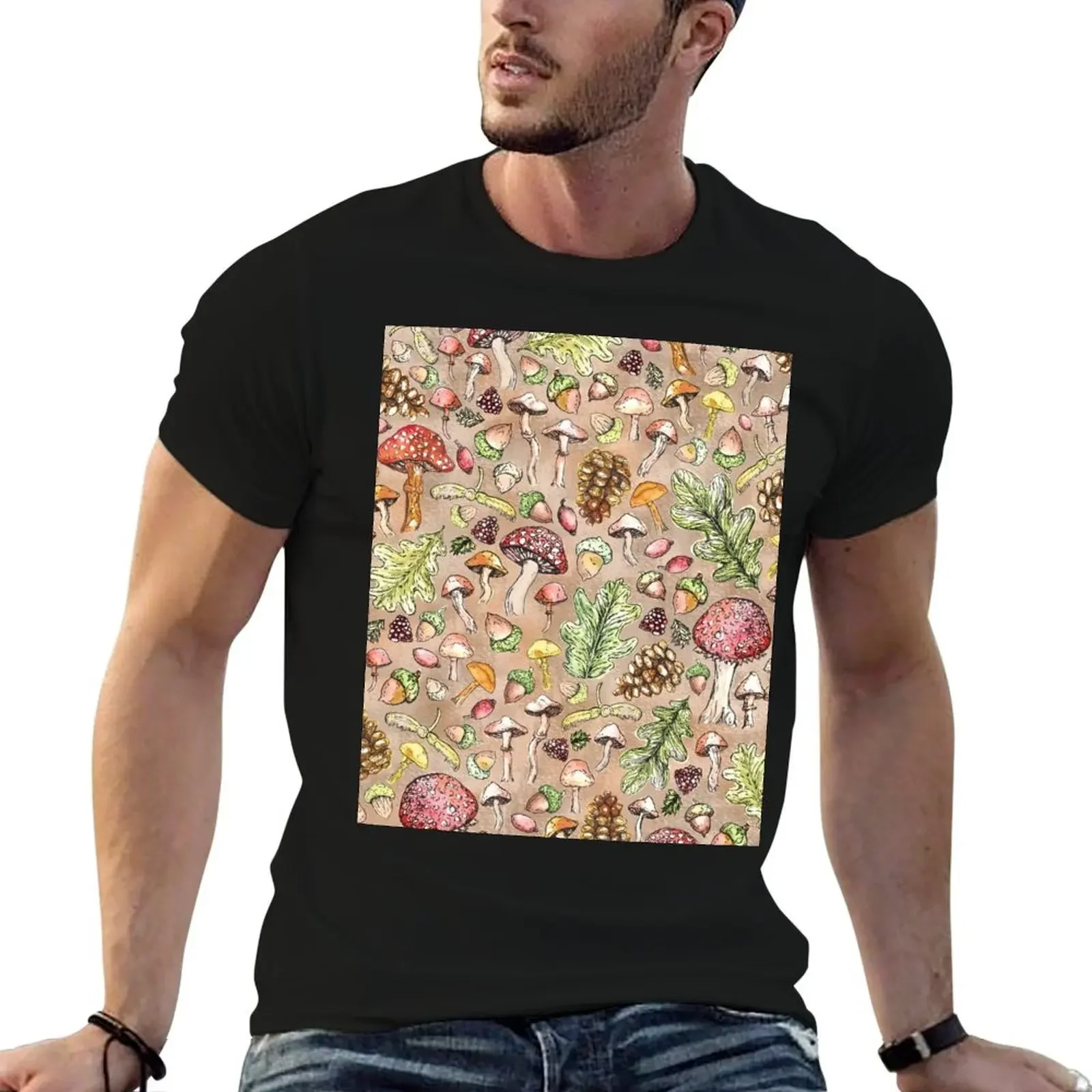 Woodland Foliage T-Shirt customs design your own plus sizes Aesthetic clothing blanks t shirt for men