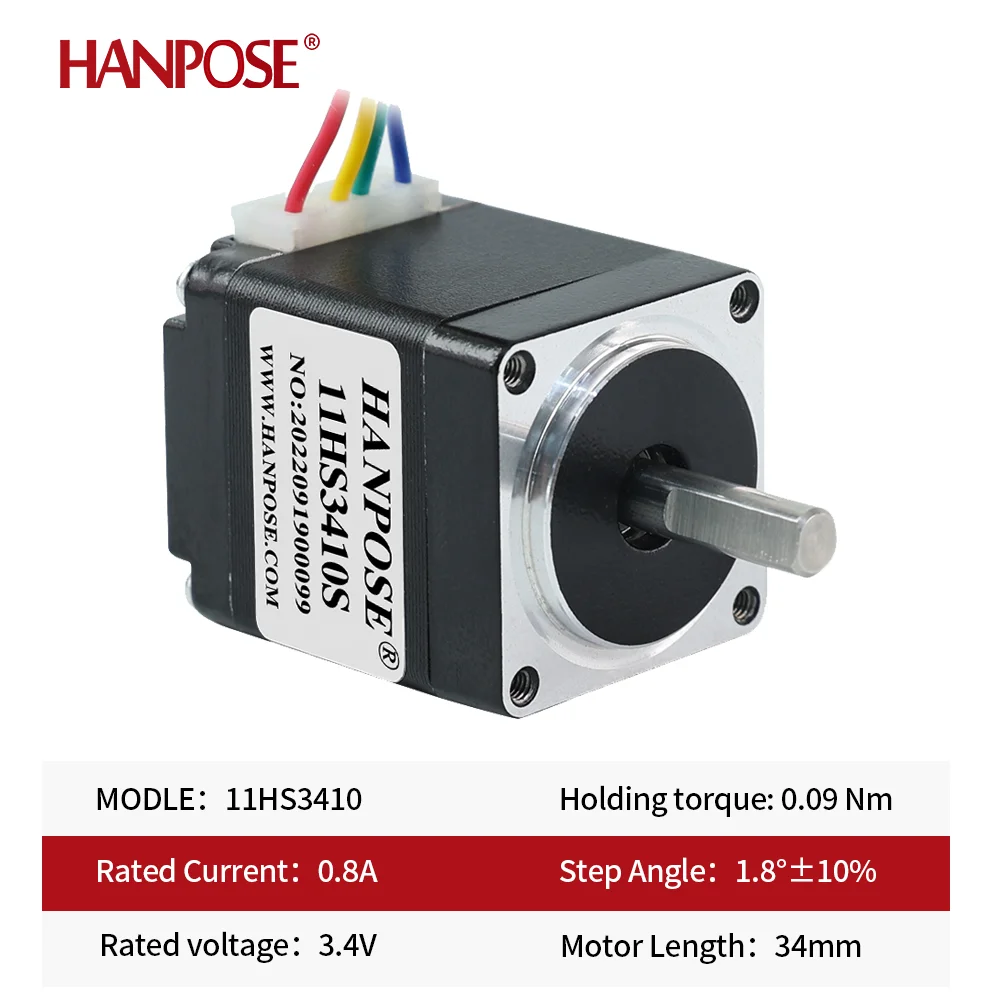 hanpose Nema11 Stepper Motor 11HS3410 1.0A 28x34mm 0.17N.M High torque two phases 4 wires  for new CNC router 28 Stepper Motor