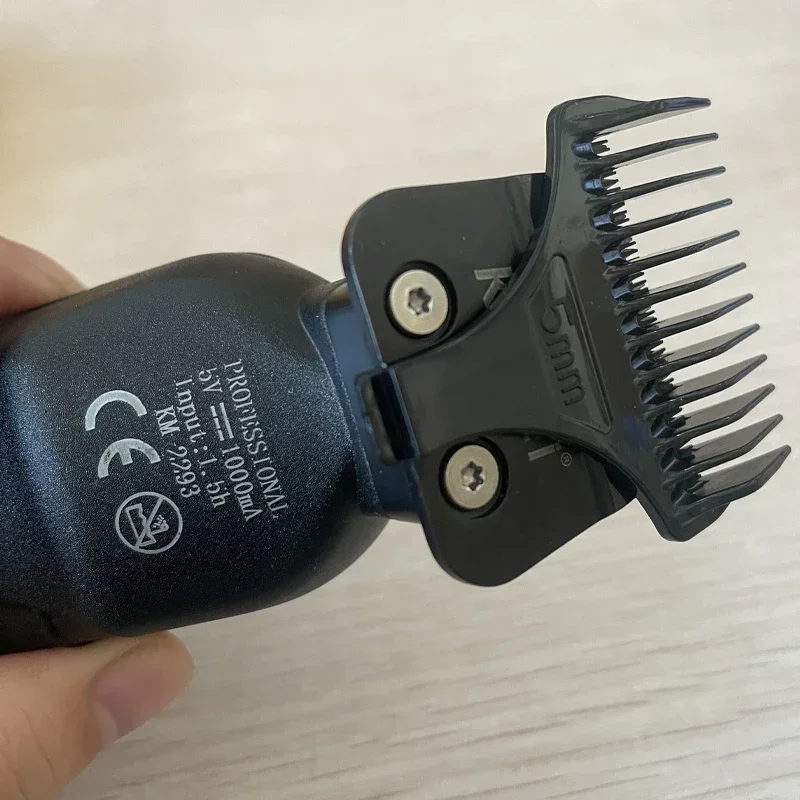 Kemei الشعر المتقلب الحد مشط العالمي الأسود الحرس تصفيف الشعر قطع الشعر دليل ل KM-2293 KM-2299 1 2 3 4 5 مللي متر مشط