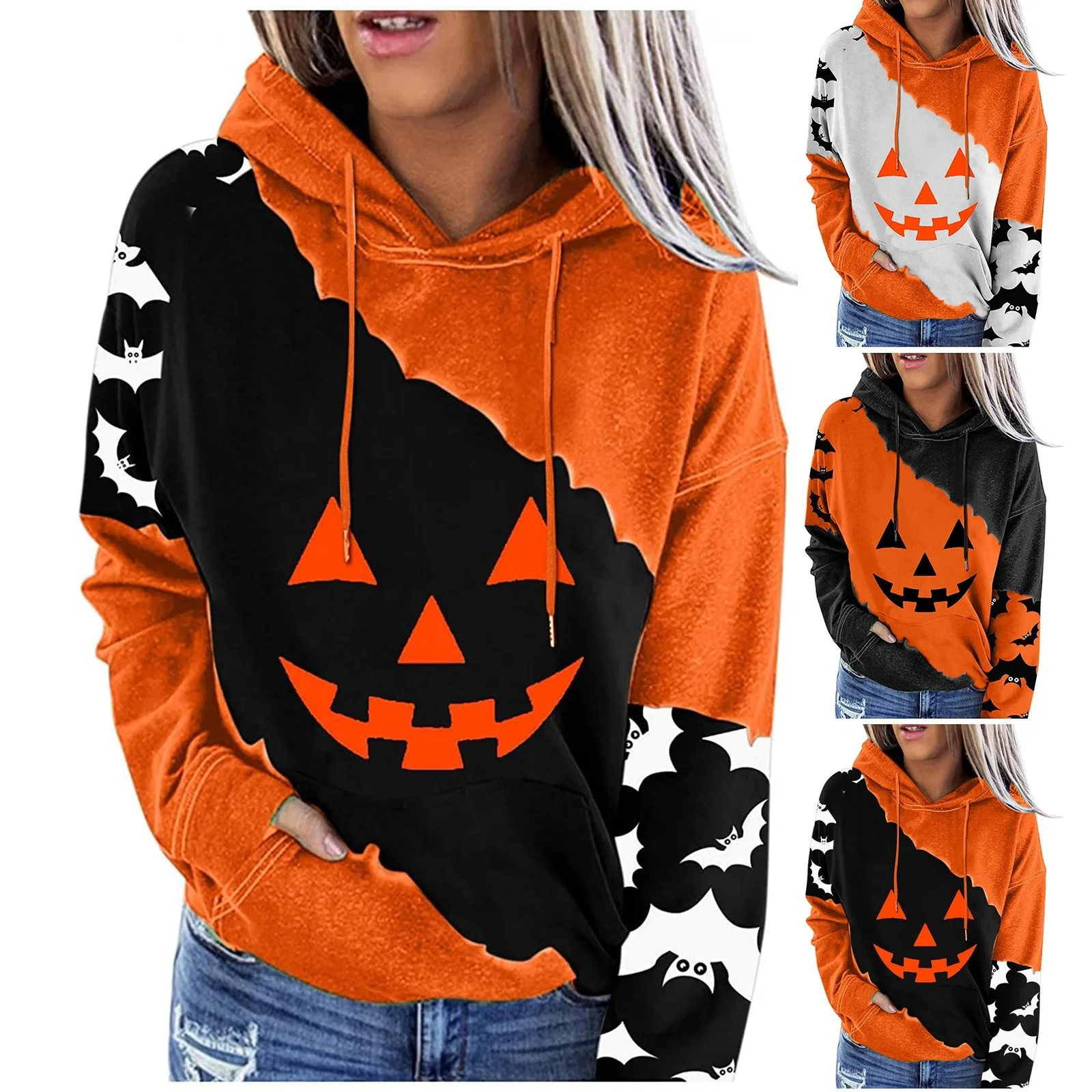 Women S Pullover Hoodie Sweatshirts Women's Sweatshirts For Womens Halloween Pumpkin Printing Hoodies Fall Fashion Long Sleeve