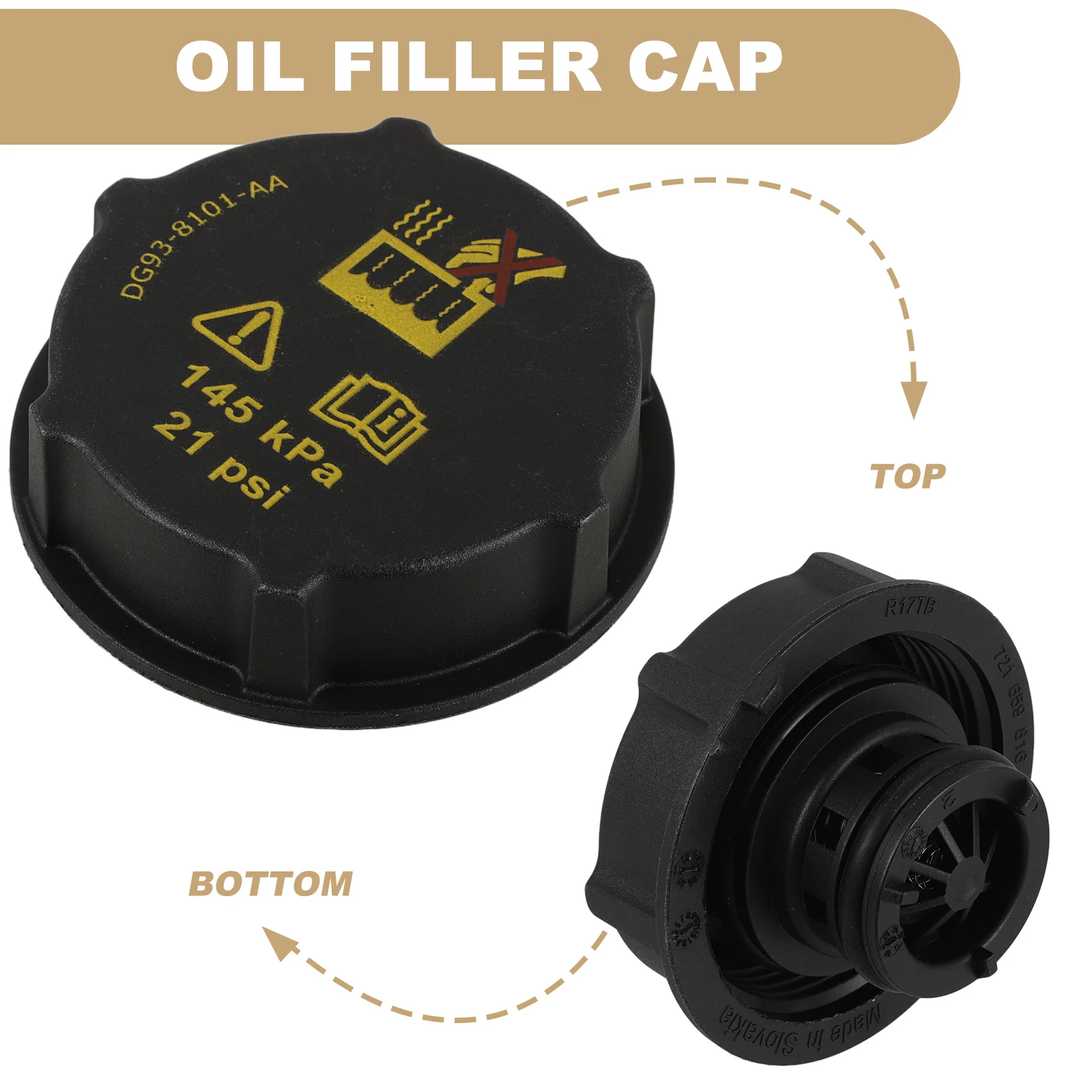 

Radiator Car Water Tank Cover Cap Coolant Reservoir Tank Abs Material Durable Replacement Sealing Cap For Vehicle Cooling System