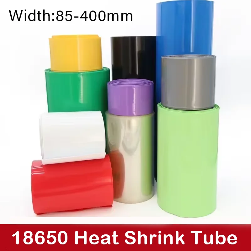 

1 Meter PVC Heat Shrink Tube for 18650 Lipo Battery Pack Width 85mm ~ 400mm Insulated Film Wrap Lithium Case Cable Sleeve