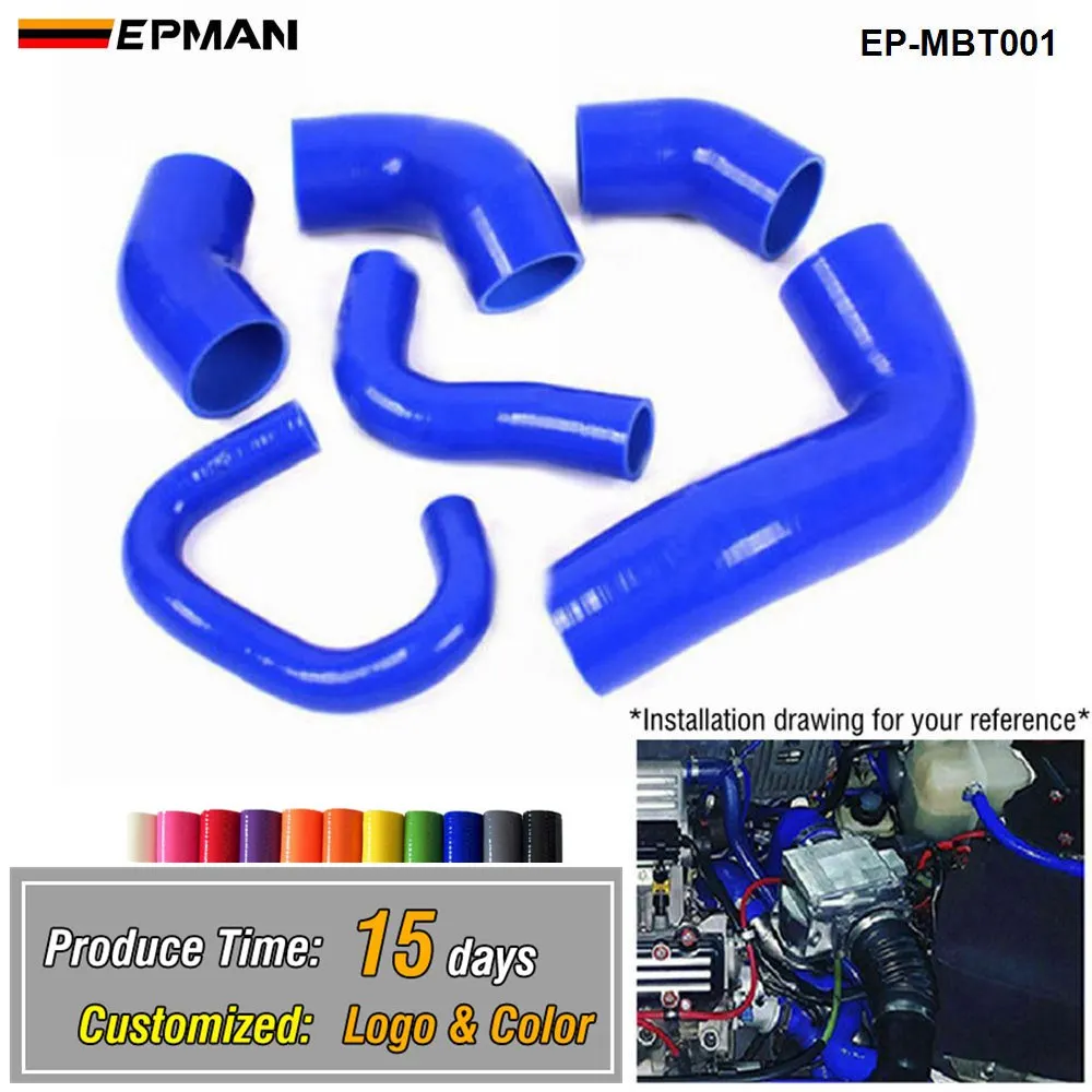 EPMAN Racing Silicone Turbo Intercooler Hose Kit For MIT EVO 7-9 - 2.0L Turbo 4G63 (6pcs) EP-MBT001