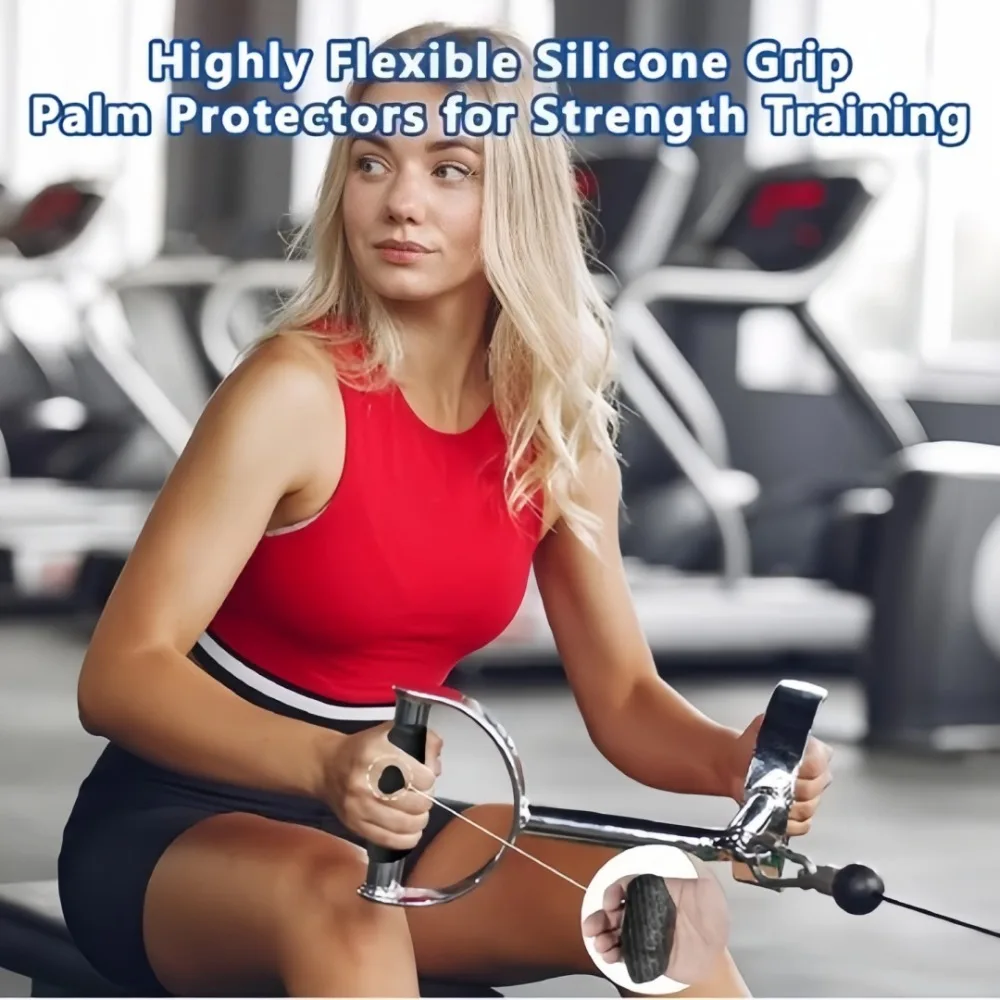 Silicone Hand Grip Pads Anti-slip Palm Protector for Gym Fitness Weightlifting Dumbbell Pull Up Prevent Cocoon Formation Unisex