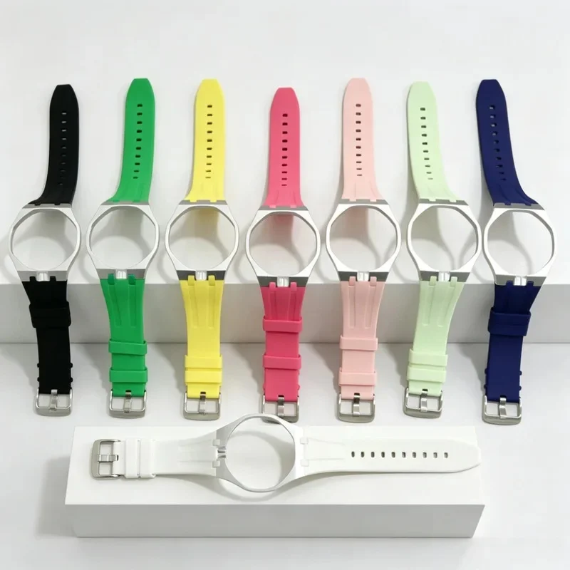 Applicable Swatch Audemars PiguetAPCo-branded pocket watch silicone anti-drop strapRoyal Pop Aluminum watch case strap 2-in-1