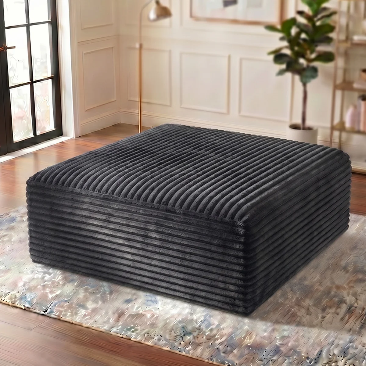 

High Density Rebound Sponge Ottoman, Vacuum Compressed Packaging