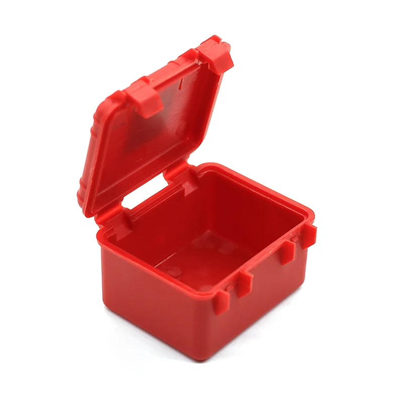 DELAM-15Pcs caja de almacenamiento de plástico para coche teledirigido, herramienta de decoración para Traxxas Trx4 Axial Scx10 90046 D90 1/10, accesorios para orugas Rc, color rojo