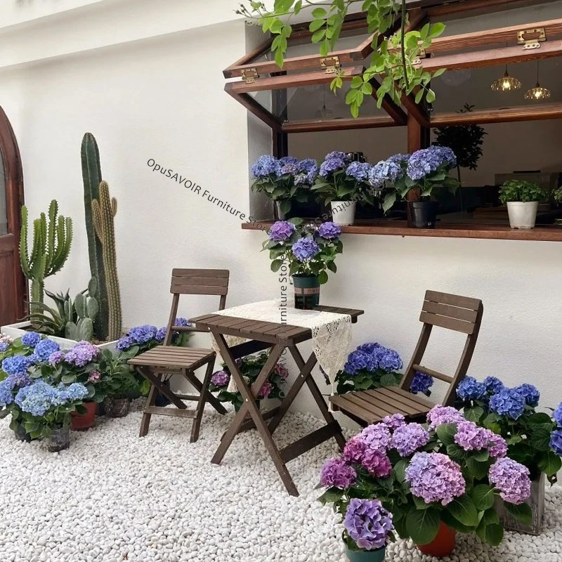 

Складной уличный стол коммерческого назначения, квадратный стол из массива дерева в стиле ретро для кафе, чайных, двора, балкона, модель JT40C