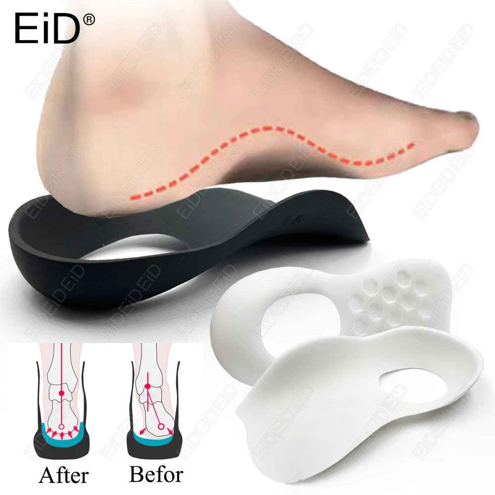 Orthopädische Unisex-Einlegesohlen zur Linderung von Plattfuß/Plantarfasziitis, O-förmige Beinkorrektur, Fußgewölbeunterstützung, stoßdämpfendes Gehpolster