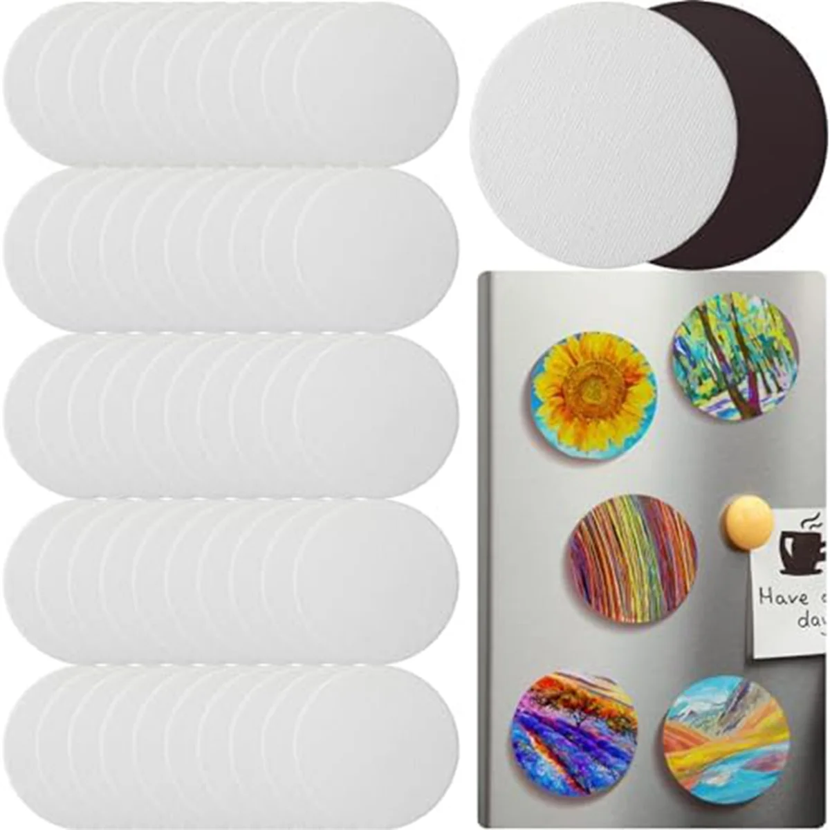 Magnetic Painting Canvas Panel for Painting Magnetic Tile Art Refrigerator Storage Cabinet Art Paint Crafts DIY Kit