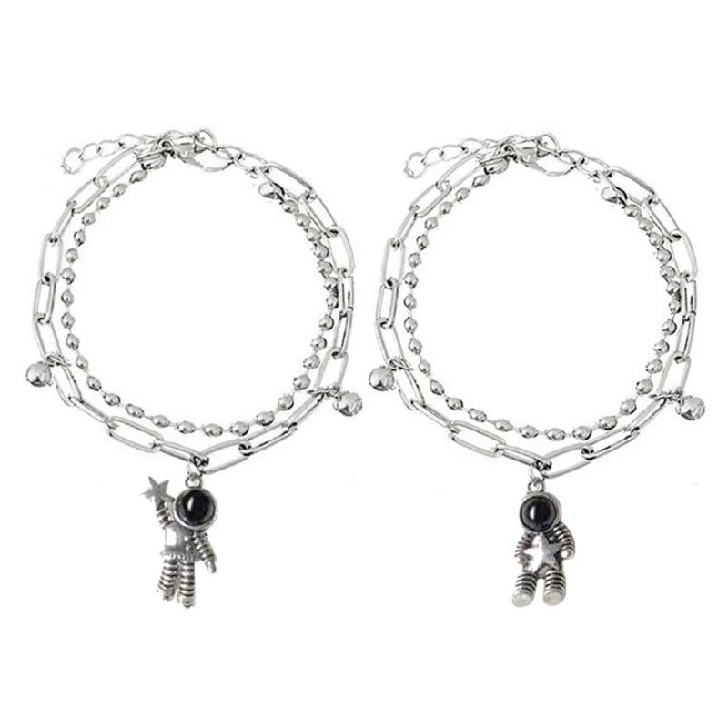 

652F 1/2x Magnet Astronaut Bracelet for Couple Gift Mutual Attraction Matching Promise Wristband Bracelets Friendship Jewelry