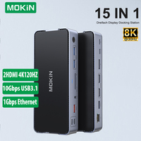 MOKiN USB C Docking Station 2HDMI DP USB 3.1 10Gbps SD/TF RJ45 Audio PD 100W Adapter for Macbook Mac iPad Laptop 8K 30HZ usb hub