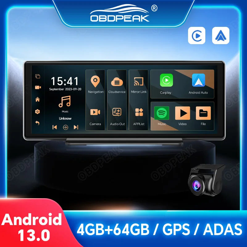 

K50 Android 13 AI 10.26 Screen Dash Cam 4G GPS Navigation Carplay Android AUTO 4G+64G Rear View Mirror Video Recorder Dual Lens