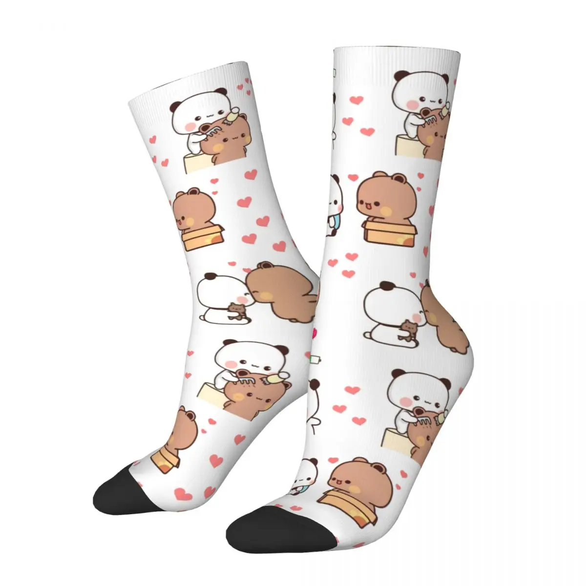 Autumn Winter Crazy Design Unisex Bear And Panda Bubu And Dudu Balloon Socks Breathable Football Socks