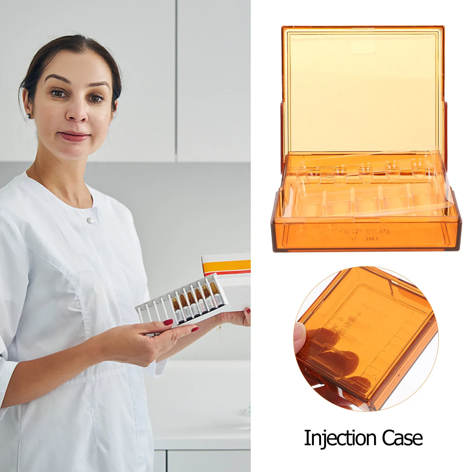 

Light-Proof Injection Box High-Grade Plastic Medical Injection Holder for Hospitals Clinics Dental Offices Syringe Storage Box