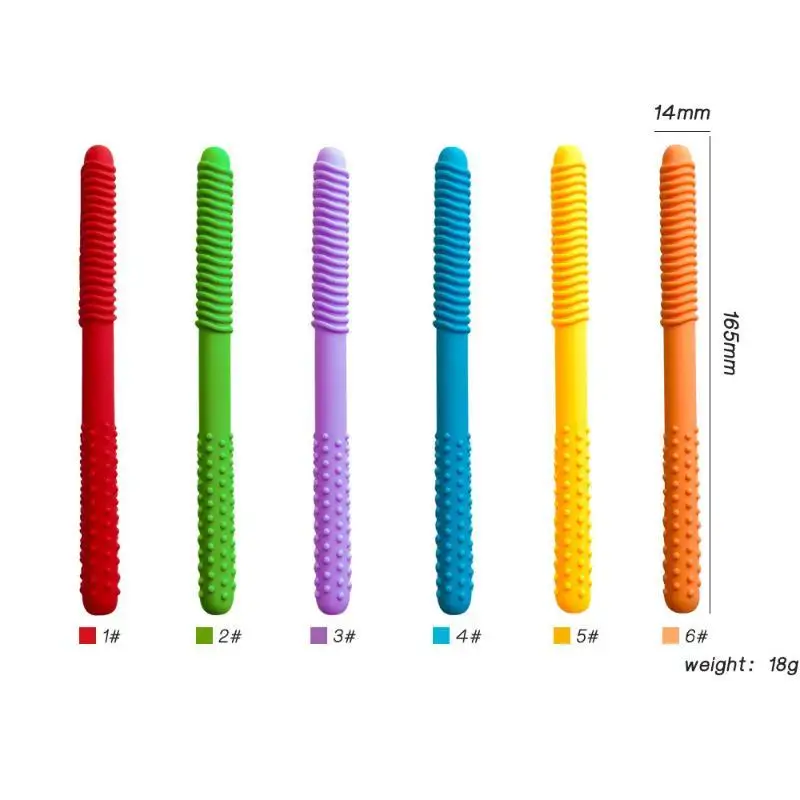 Kid Chewing Tube Speech Therapy Teeth Massager Hollow Molar Straw Baby Teether Handle Oral Muscle Training Teething No Tear