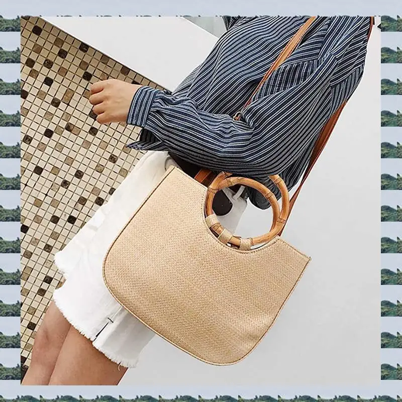 

ABQR 12Pcs Wooden Round Bamboo Bag Handle Replacements Handmade Bag Purse Making Handles For Handbag Crafting