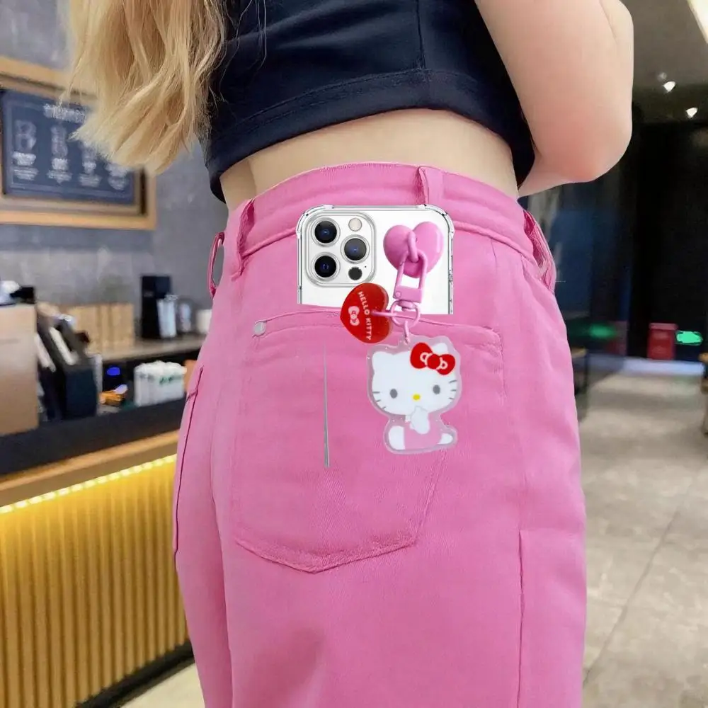Sanrio Hobby Kuromi Cinnamoroll การ์ตูน Self-Adhesive โทรศัพท์มือถือแหวนโทรศัพท์มือถือแขวนหัวเข็มขัดของขวัญวันเกิด