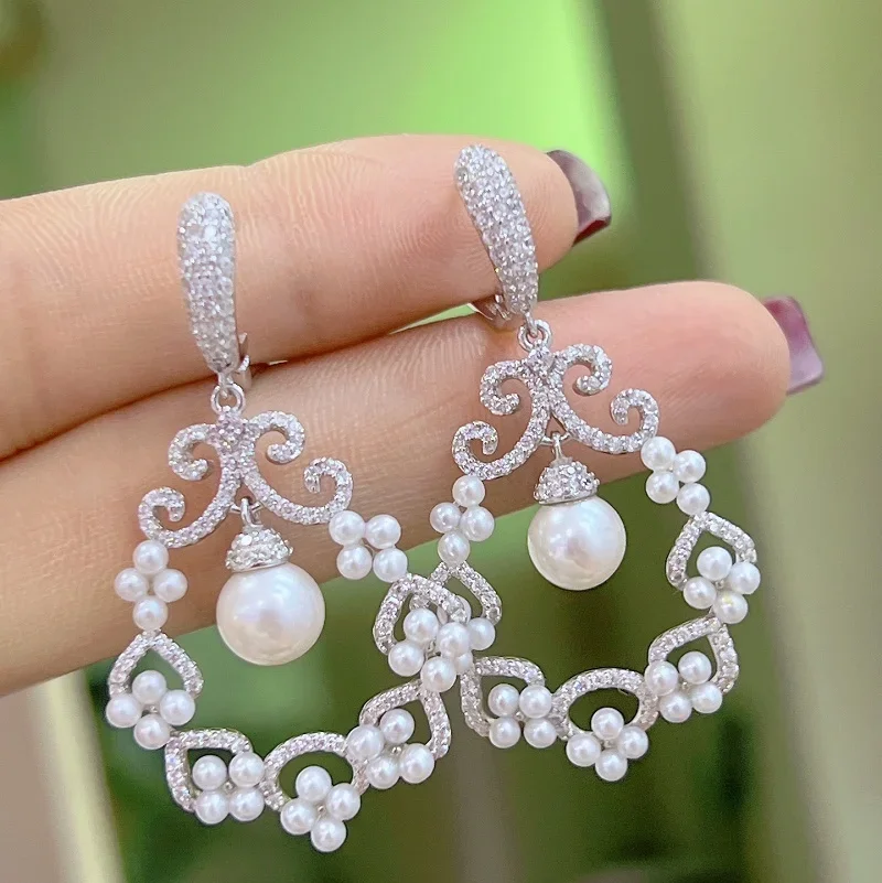 Pirmiana 10mm High Quality Pearl Earrings S925 Silver Jewelry Women