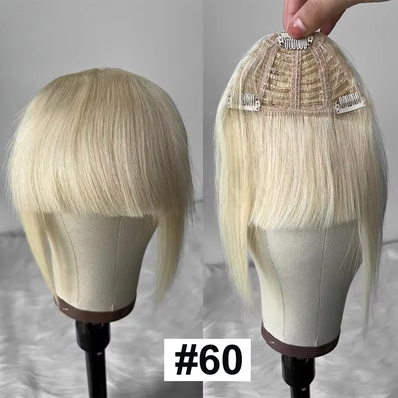 MRSHAIR Frangia per capelli umani Clip nell'estensione dei capelli Naturale 3D Falso Frangia d'aria smussata Pezzi di capelli Capelli non remy con 3 clip per le donne