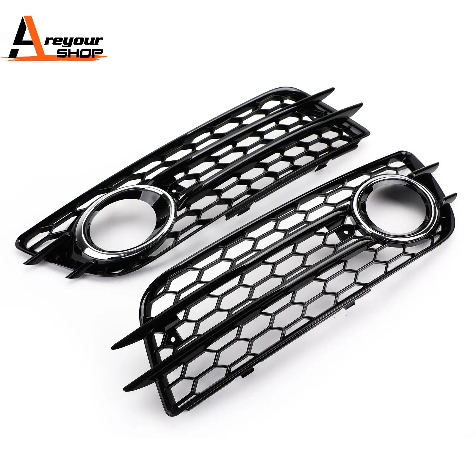 Chrome Ring Bumper Fog Light Grill Bumper for Audi A4 S-LINE S4 2008-2012