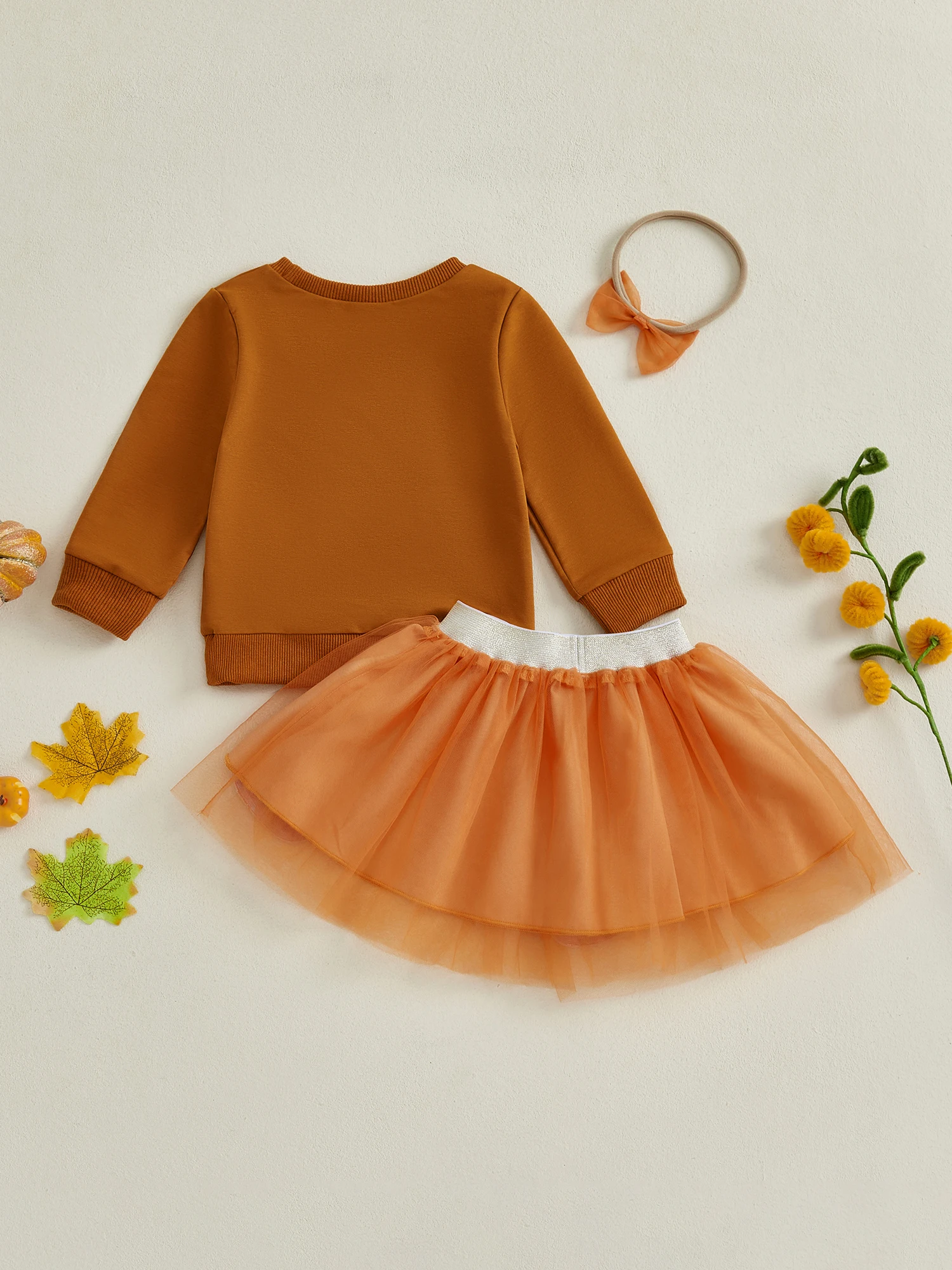 

Детский костюм на Хэллоуин, комплект: футболка с длинными рукавами и принтом тыквы и юбка с повязкой на голову для праздничного наряда для девочек