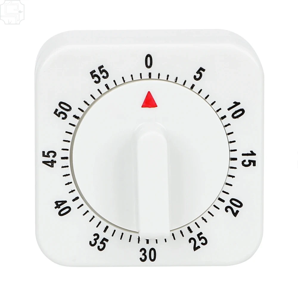 HILIFE Practical 60 Minutes Kitchen Timer Cooking Tools White Square Mechanical Timer Countdown Alarm Reminder