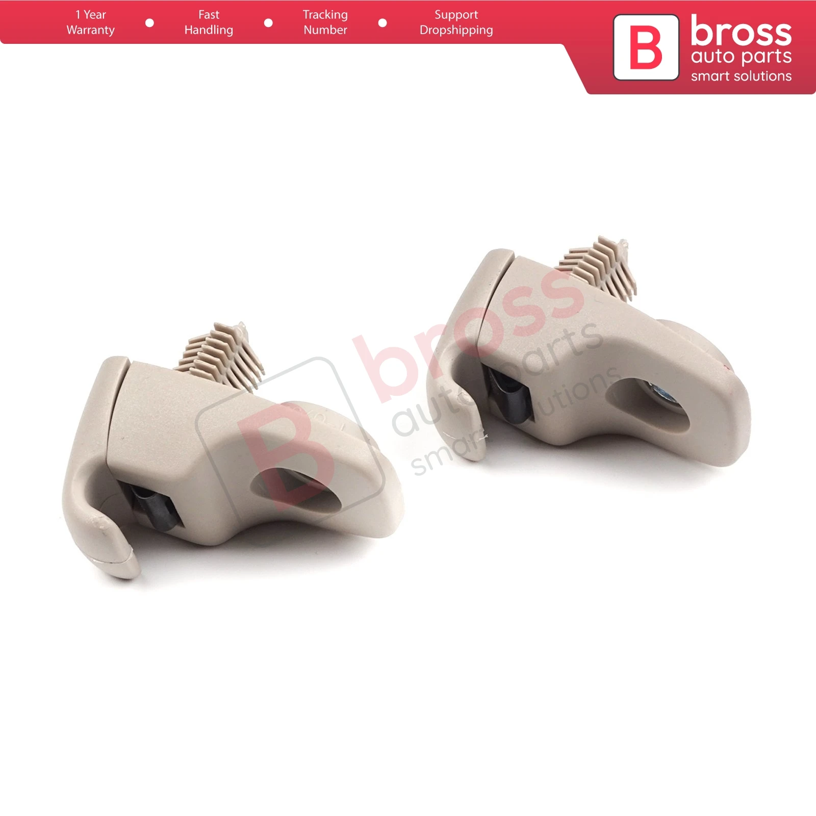 BCF5071 2 Pcs Sun Visor Holder Fixing Support Clip Hook Beige 735566854 For Fiat Ducato 250 Peugeot Boxer Citroen Jumper 2006-