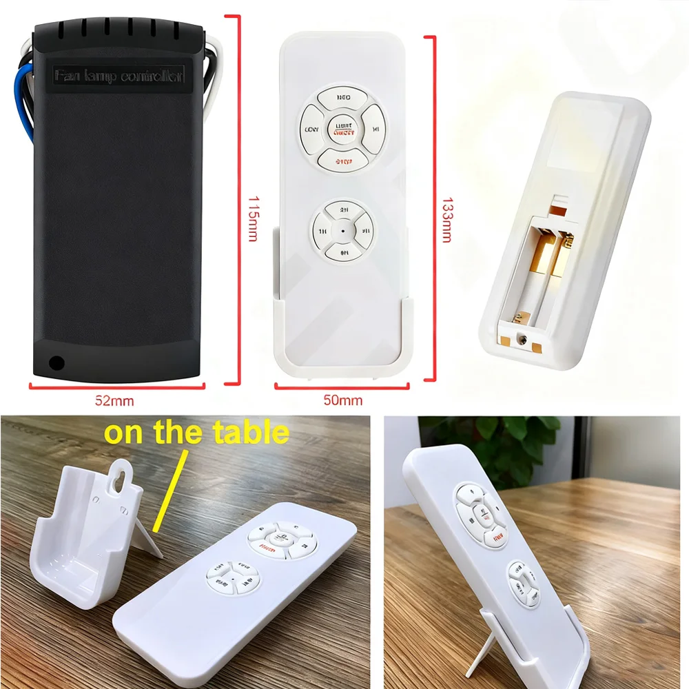 Universal Deckenventilator Lampe Fernbedienung Kit AC 110V 220V Timing Control Schalter Eingestellt Wind Geschwindigkeit Sender Empfänger – Detail 6