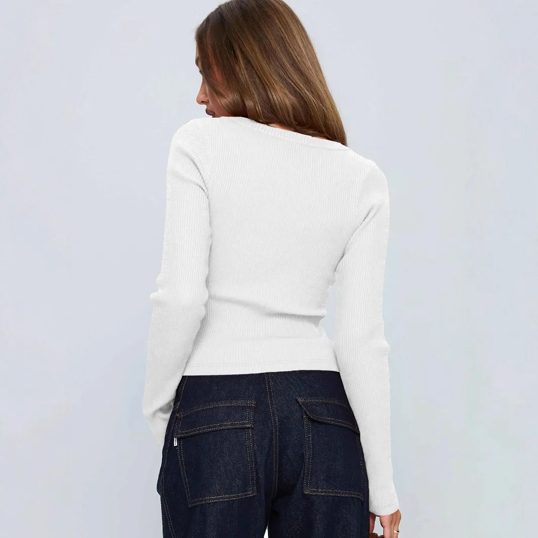 Cardigan Femmes vêtements d'hiver Femme col en v à manches longues femmes haut Style Simple couleur unie tout-match à la mode mince automne vêtements