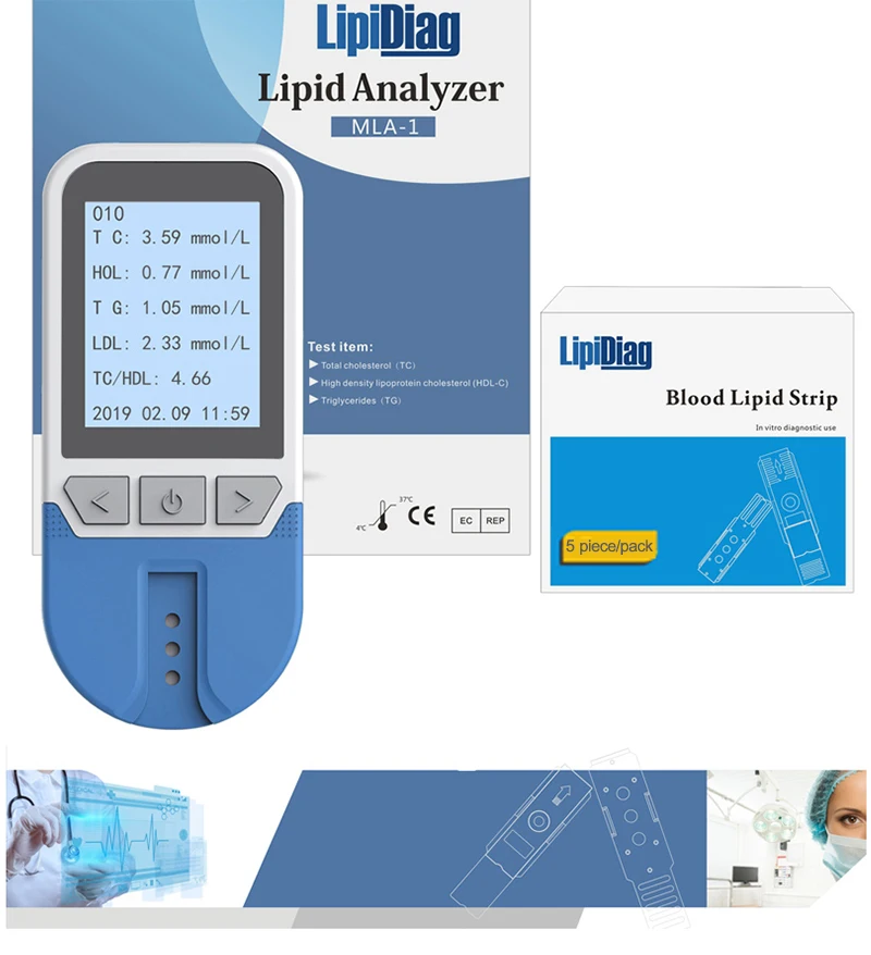 

4 In1 Optics Blood Lipid Analyzer Total Cholesterol (tc) High Density Lipoprotein Cholesterol (hdl)&triglyceride (tg) Cholestero