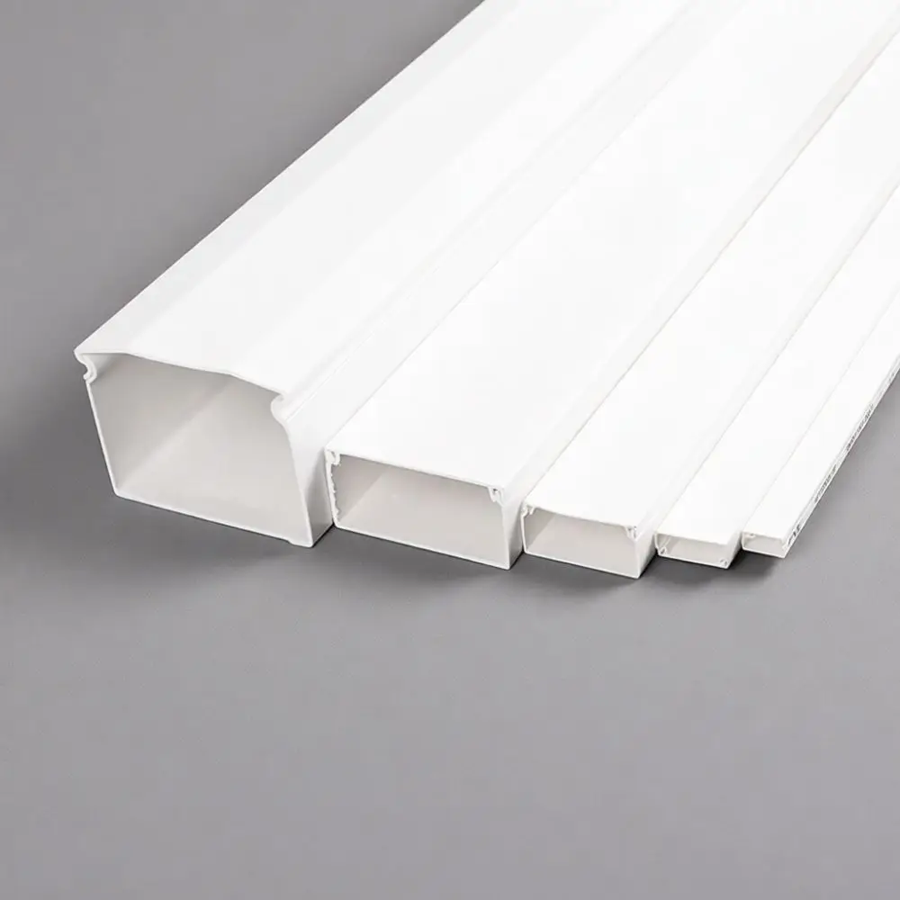 Self Adhesive Electrical Cable Raceway Duct Square Flame Retardant Wall Mounted Cord Hider Trunking Home Office Wire Cover