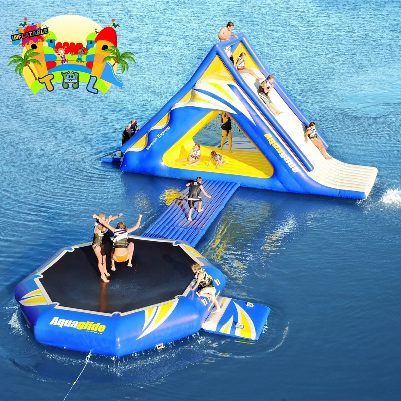 Inflatable Sea Lake Water Toys Climbing Inflatable Water Tower Aqua Floating Water Slide for Adults and Kids