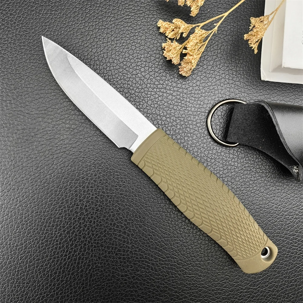 Outdoor Portable BM 200 Puukko Fixed Knife D2 Blade Rubber and Plastic Handles Military Tactical Knife Self-defense EDC Tools