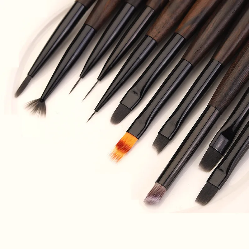 แปรงวาดลายเล็บ 12 แบบ สำหรับทำเล็บลายเส้น วาดไล่สี เจลยูวี ต่อเล็บ ปากกาสำหรับวาดลาย ทำจากไม้จันทน์