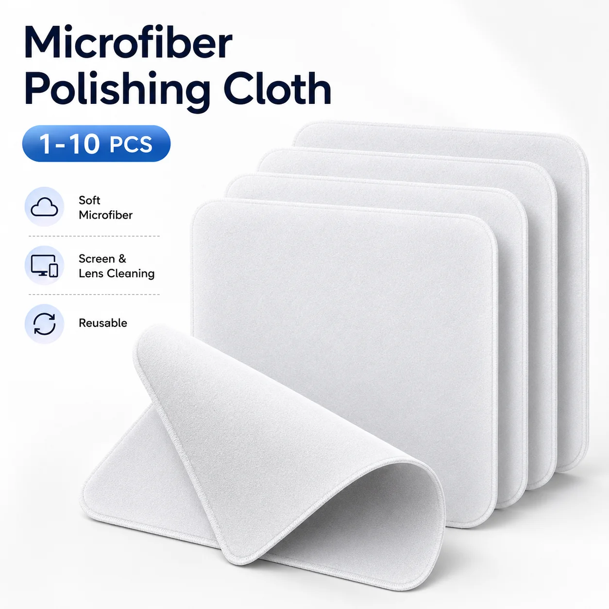 Microfiber Polishing Cloth for Phone Tablet Laptop Screen Camera Lens Glasses Watch Cleaning Wipe Soft Dust Remover