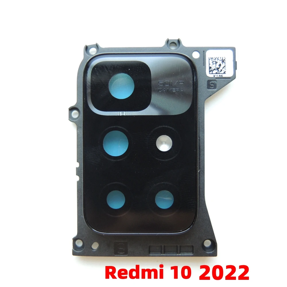 New For Xiaomi Redmi 10 , 10 Prime 50MP 2022 Main Camera Glass Lens With Frame Back Camera Lens Cover Smartphone Parts